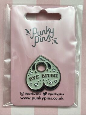 Punky Pins 'Bye B' Heart Planchette Enamel Pin